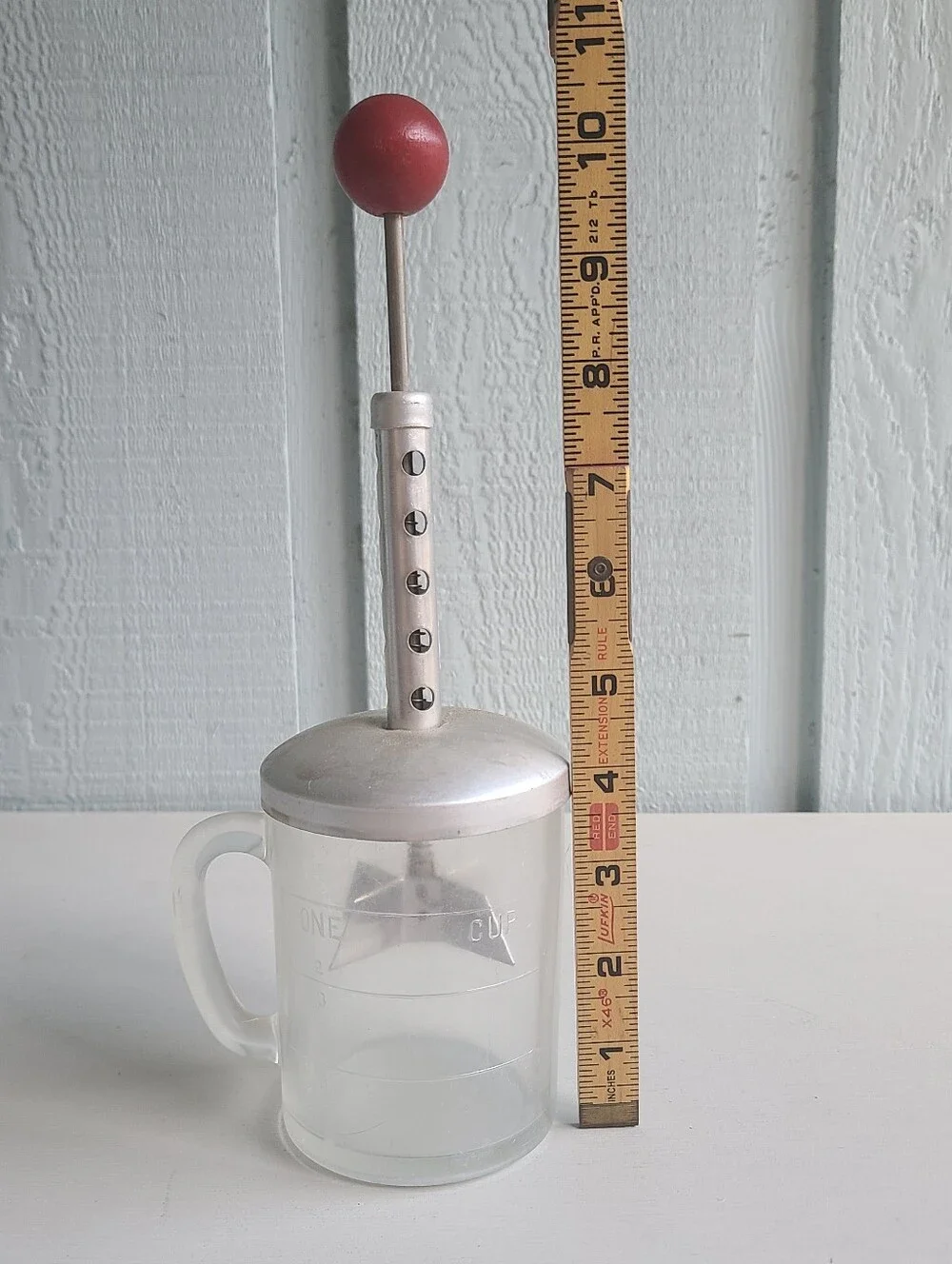 Vintage Anchor Hocking Food Chopper with Measuring Cup Base